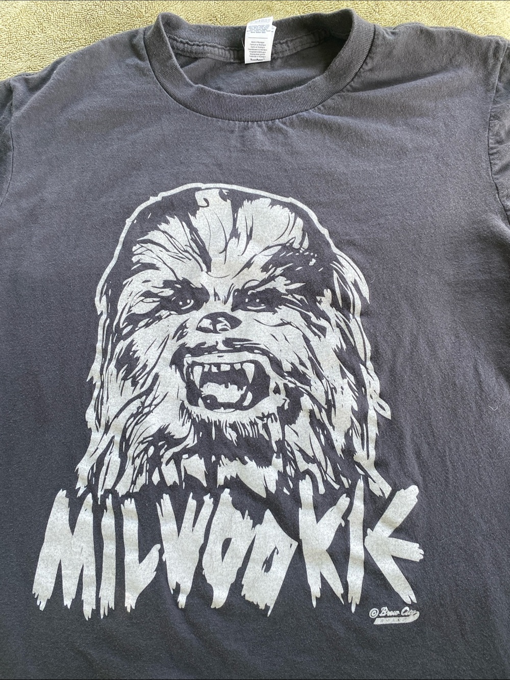 Chewbacca Milwookie Graphic Tee - Grey with White Print